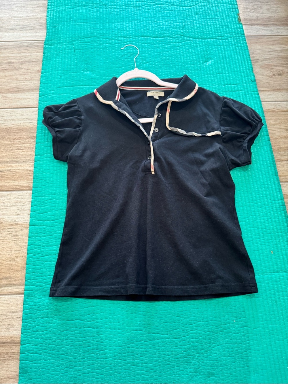 Burberry Polo Top with Contrast Trim